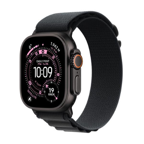 APPLE WATCH ULTRA 3 GPS + CELLULAR 5G CASSA 49mm IN TITANIO NERO CON ALPINE LOOP NERO - LARGE